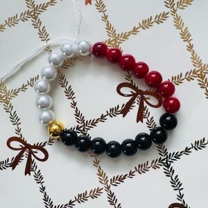Kids Beaded Bracelet - Red, Black, and White
